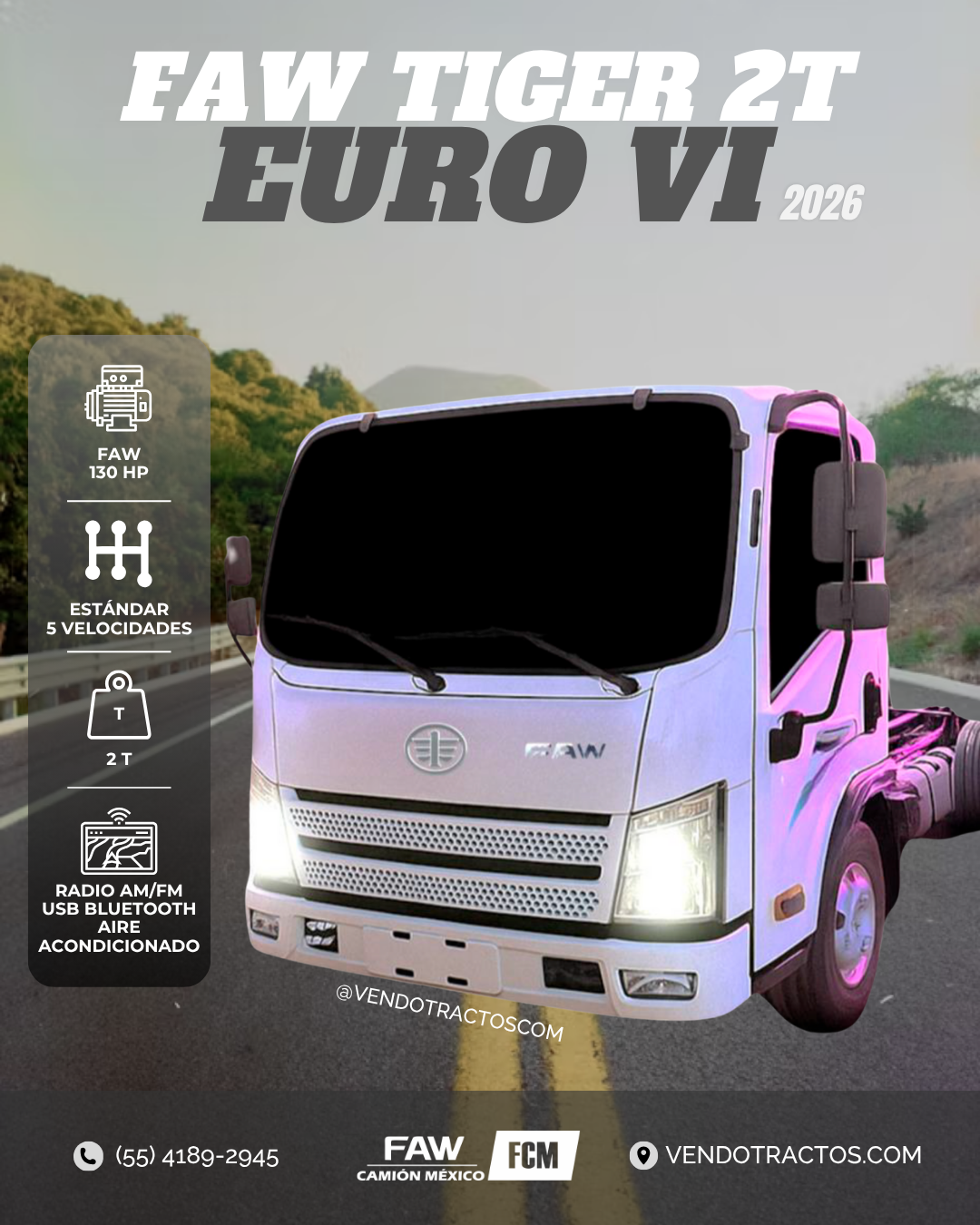 🚛 FAW Tiger 2T 1302 Euro VI 2026 | Capacidad de carga 2T