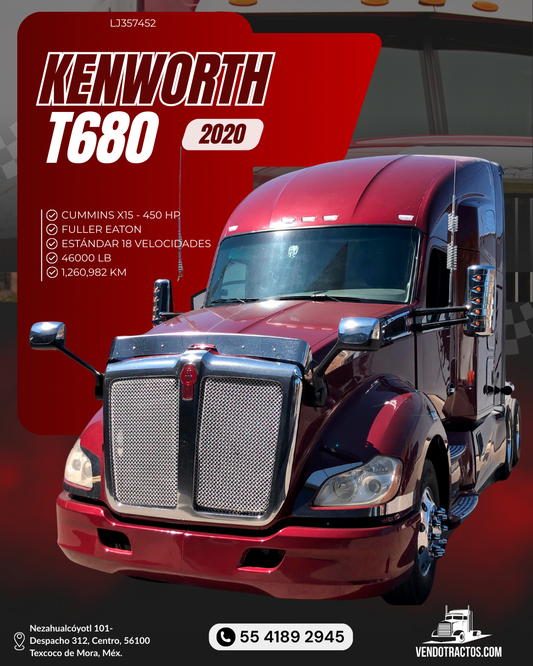 Kenworth T680 2020 Rojo