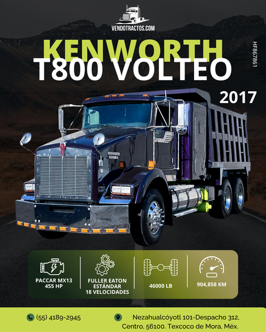 🚛 Kenworth T800 Volteo 12 mts  2017 | A toda prueba en México