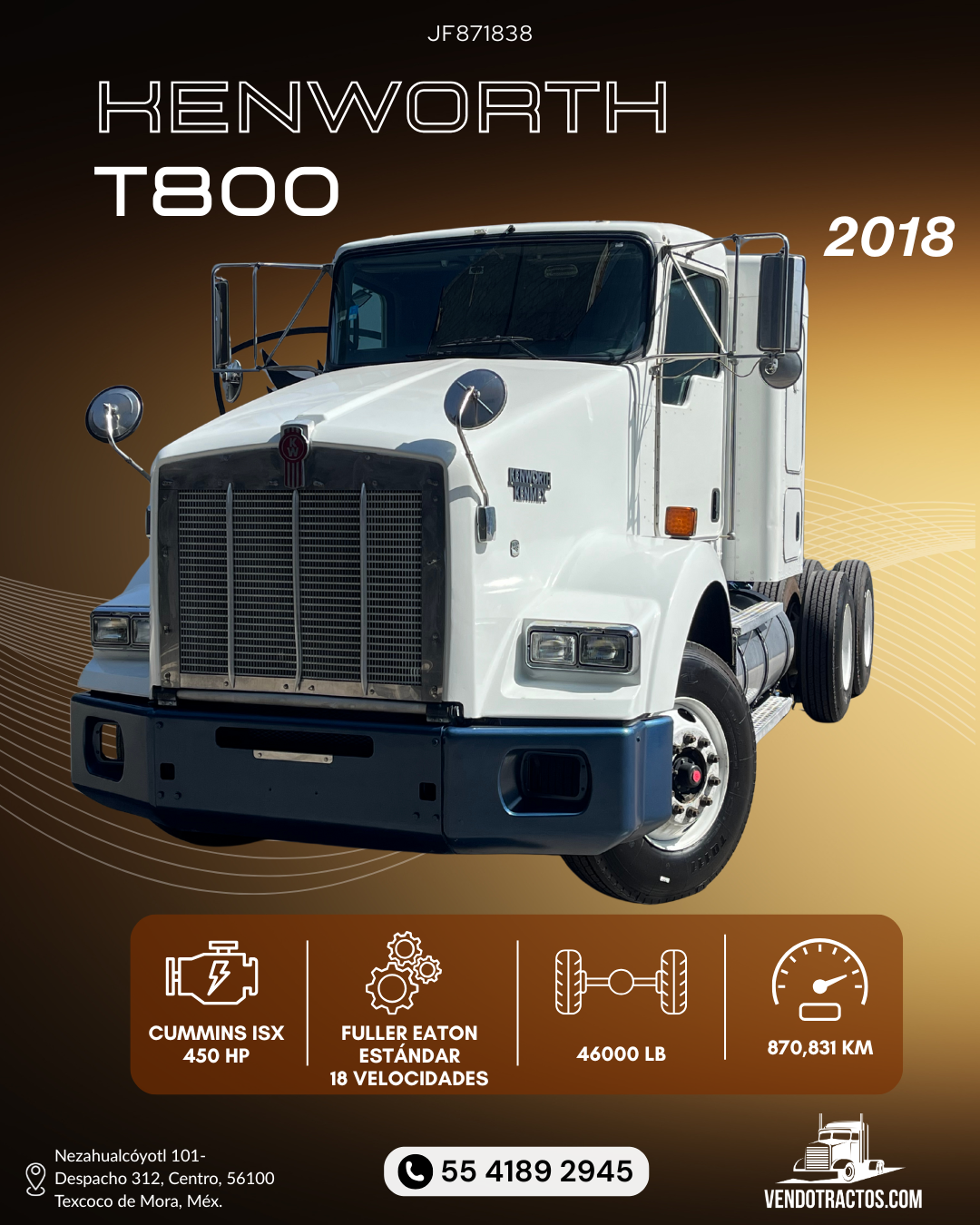 🚛 Kenworth T800 2018 | Gran rendimiento en México