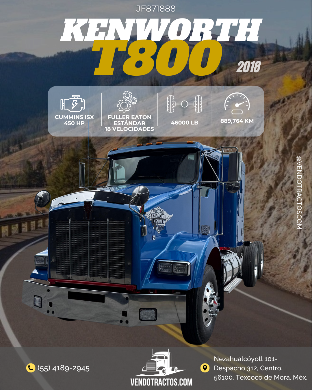 🚛 Kenworth T800 2018 | Listo para carretera en México