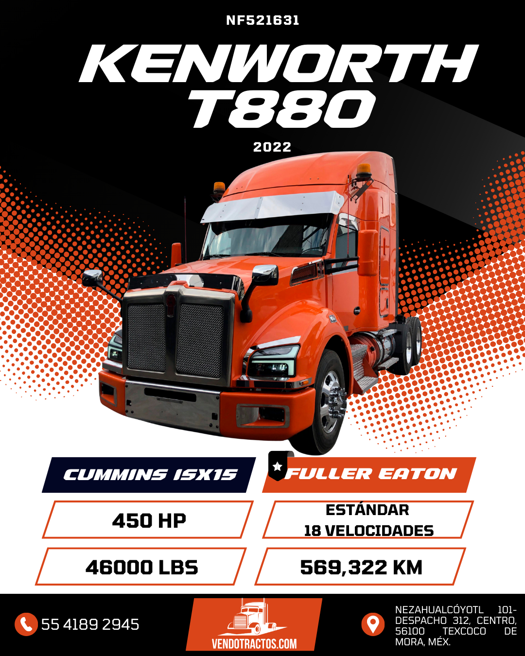 🚛 Kenworth T880 2022 | Máximo desempeño en México