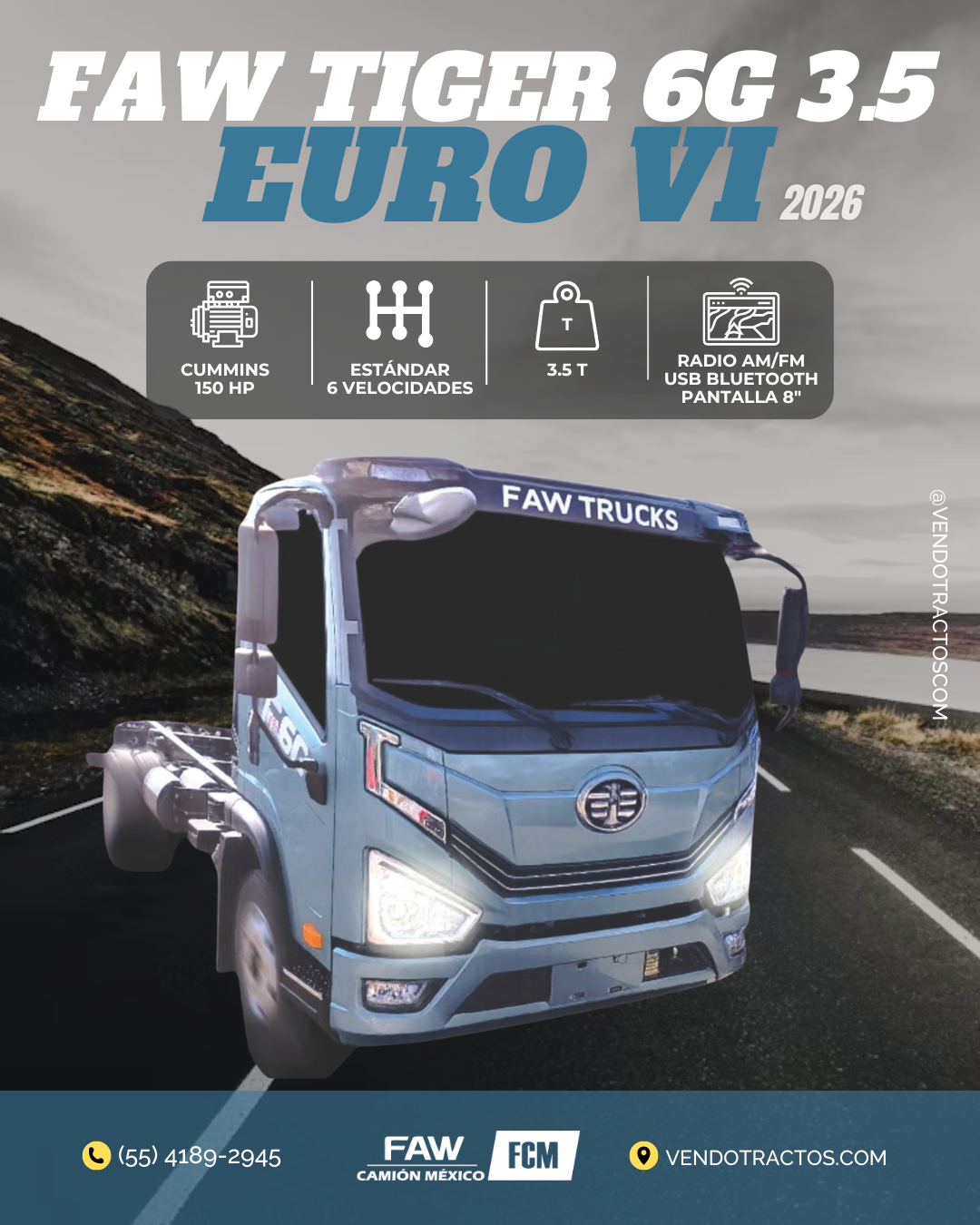 FAW Tiger 6G 3.5T 1503 Euro VI 2026 — vista 2 del camión FAW Euro VI 2026