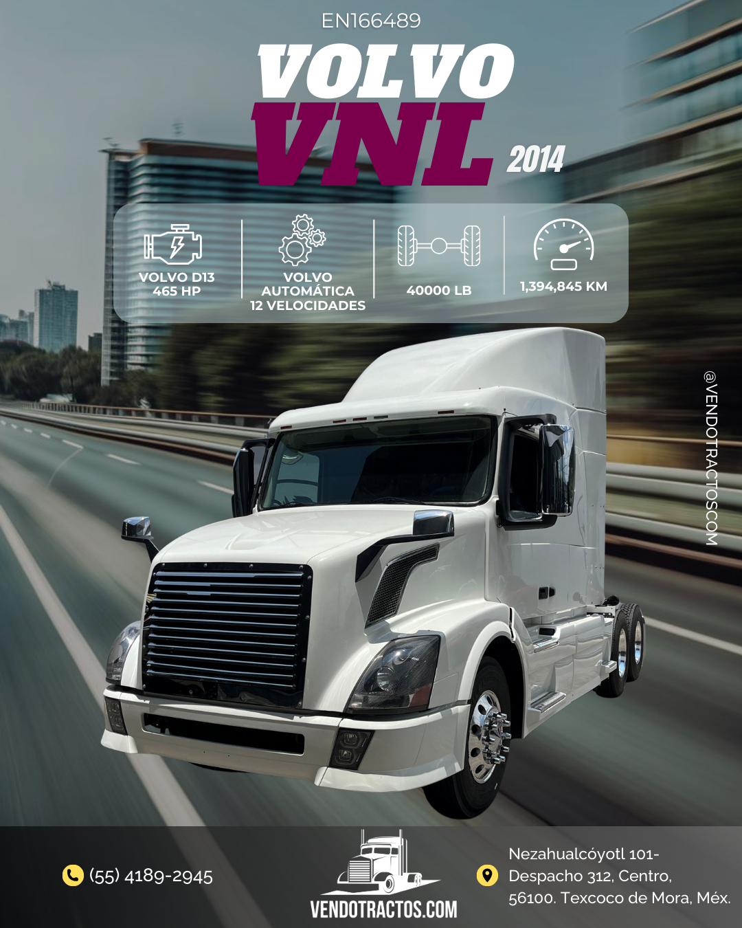 🚛 Volvo VNL 2014 color blanco
