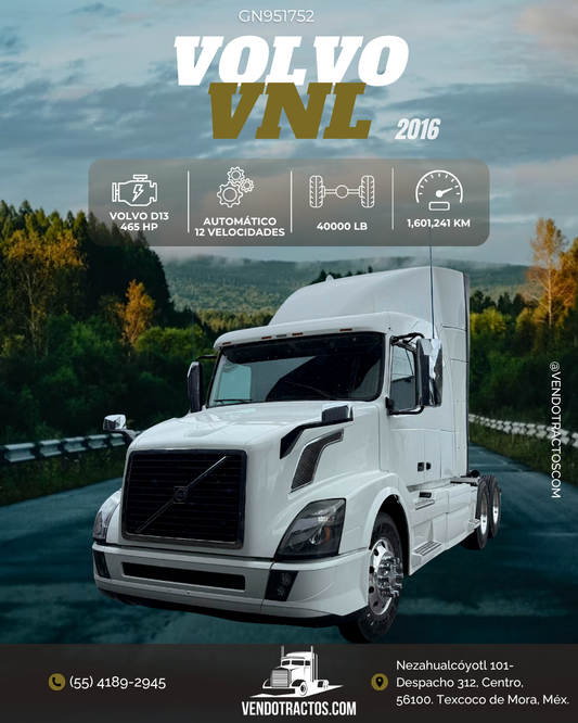 🚛 Volvo VNL 2016 color blanco | Gran rendimiento en México