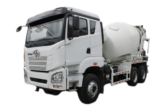 FAW JH6 420 revolvedora 6X4 Euro VI sobre fondo blanco