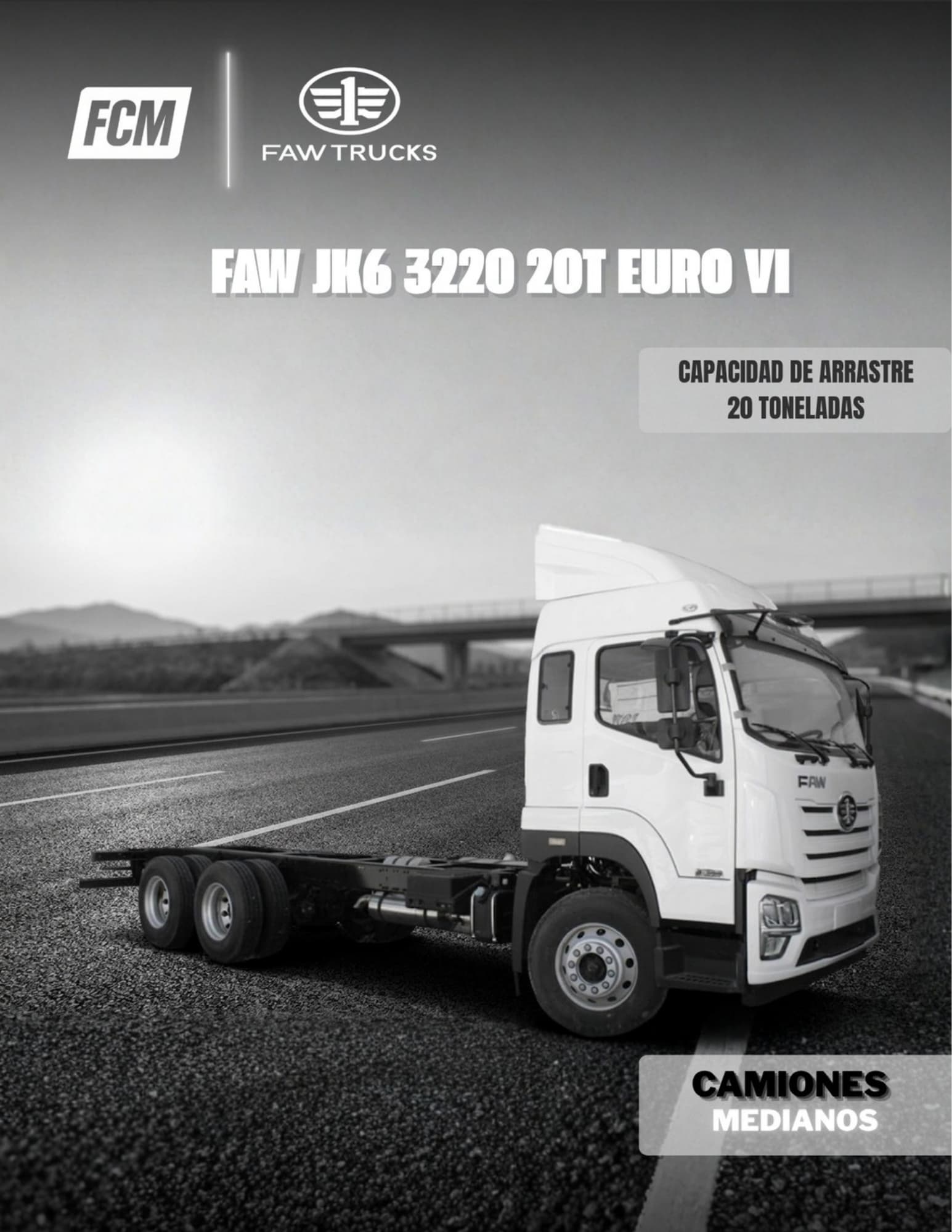 FAW JK6 3220 20T Euro VI — camión mediano con capacidad de carga de 20 toneladas